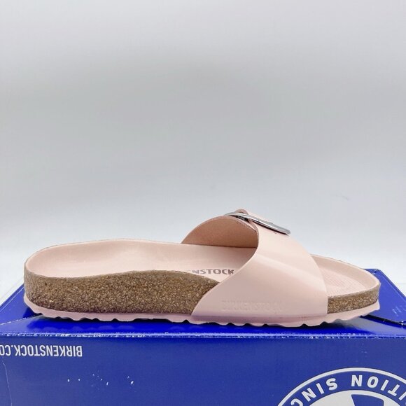 Birkenstock Madrid Big Buckle Sandal High Shine Rose Patent Leather 38 US 7- 7.5 - Picture 10 of 15
